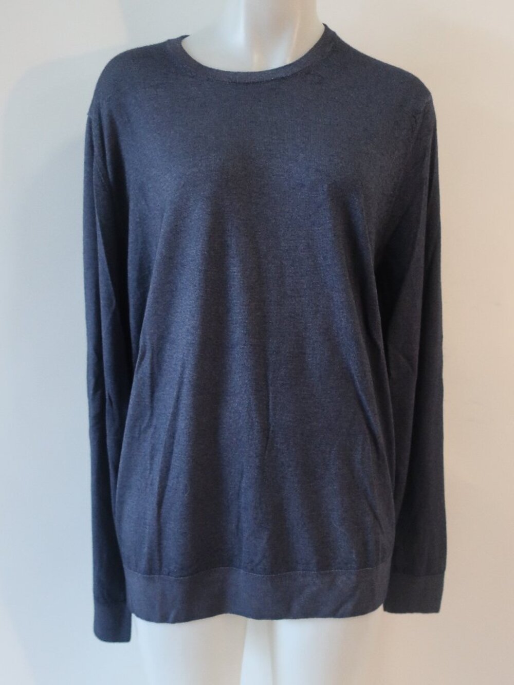 NWT Mens Falconeri Blue (Item-40) Pure Cashmere Ultralight Crew Sweater XXL